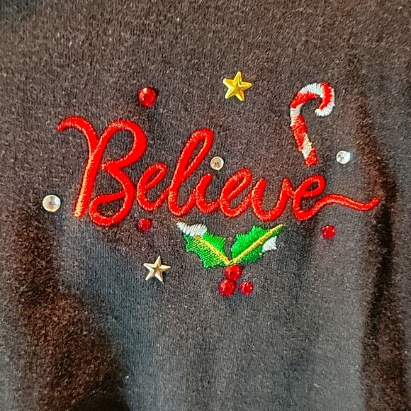 Scoop neck 3/4 sleeve top w/embroidery - Picture 2 of 4